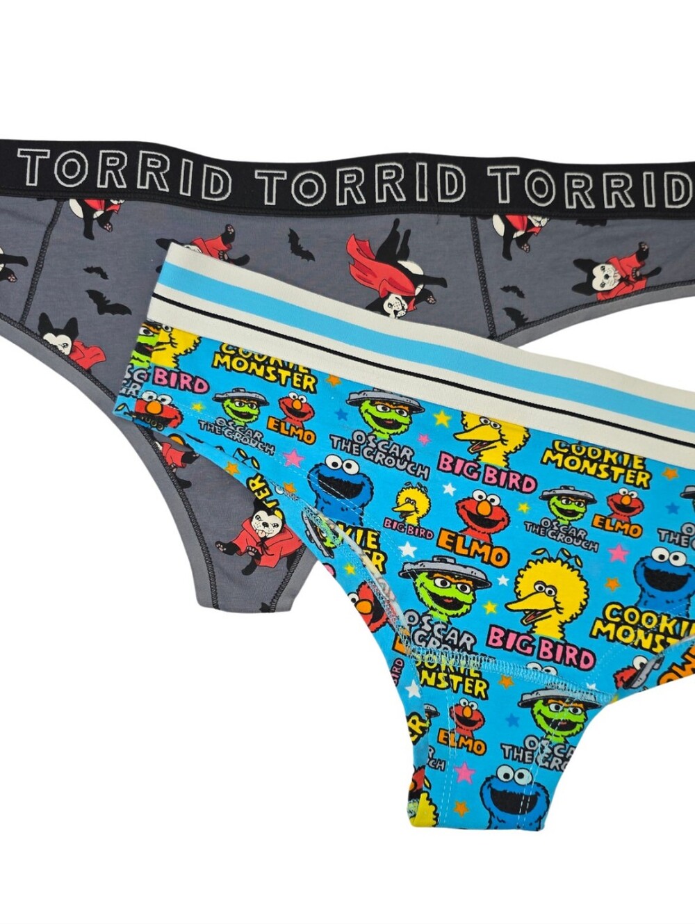 2 Pairs • Torrid 2 Panties Vampire Dog Thong & Sesame Street 3951-e